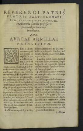 Aureae armillae principium.