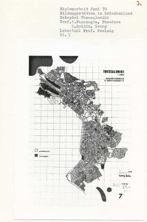 Bildungsstätten in Griechenland, Thessaloniki (Diplomarbeit bei Peter Poelzig): Plan, Geschäftsbereich und Industriegebiete 1:200000