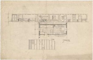 Döllgast, Hans; Grafing bei München (Bayern); Schreinerei - Zimmer (Grundriss; Wandansichten)