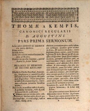 Ven. Viri Thomæ Malleoli A Kempis Canonici Regularis Ordinis D. Augustini, Opera Omnia : Ad Autographa eiusdem emendata, aucta, & in Tres Tomos distributa, [1]