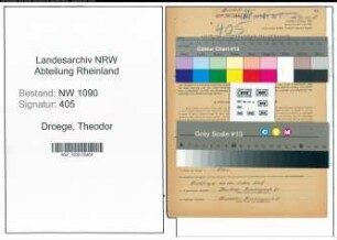 Entnazifizierung Theodor Droege , geb. 02.05.1886 (Hilfsarbeiter)