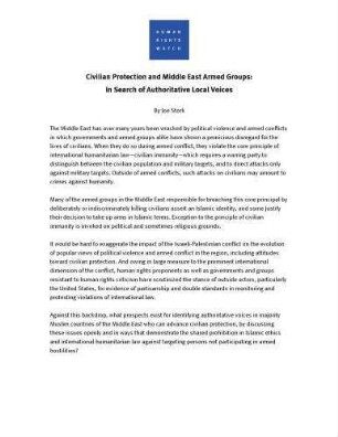 Civilian protection and Middle East armed groups: in search of authoritative local voices