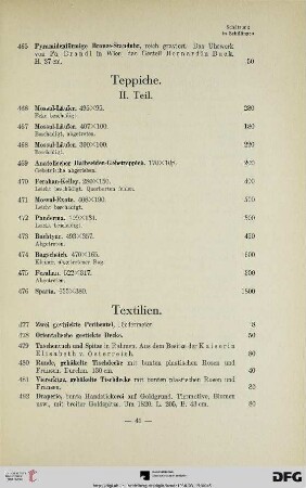 Teppiche II. Teil (Nr. 466-476)