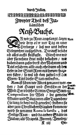 Zweyter Theil deß Italiänischen Reiß-Buchs.