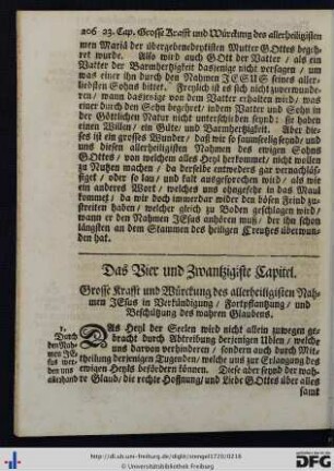 Das Vier und Zwantzigste Capitel.
