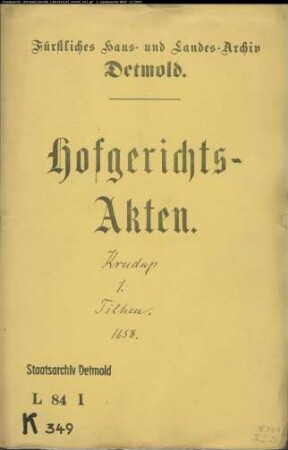 Krudup, Henrich gegen Franz Tilhen - Schuldforderung