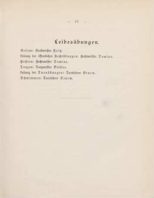 21, Leibesübungen