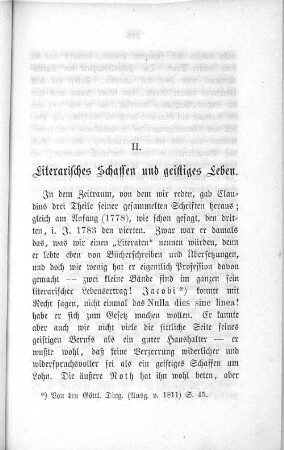 II. Literarisches Schaffen und geistiges Leben.