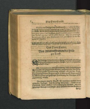 Das Dritte Capitel. Von Administration der heiligen Tauffe.