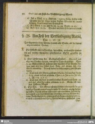 § 25. Am Fest der Verkündigung Mariä. Luc. 1. 26 - 38.