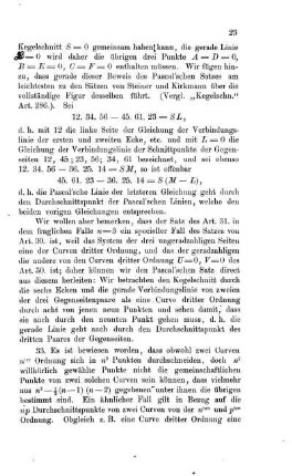 Sätze über die Durchschnittspunkte von zwei Curven.