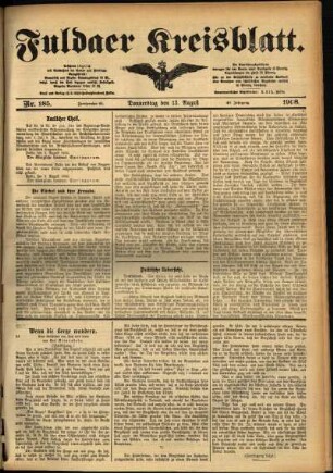 Ausgabe vom Donnerstag, den 13. August 1908.