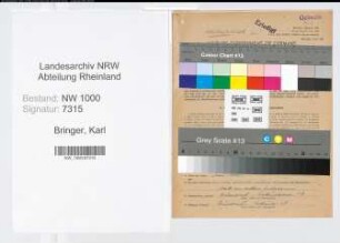 Entnazifizierung Karl Bringer, geb. 21.12.1895 (Postbeamter)