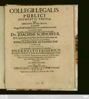 Collegii Legalis Publici Disputatio Tertia