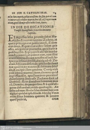 In die dedicationis Templi, Lucae 19