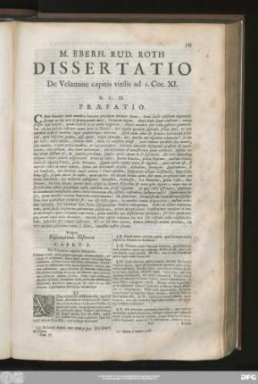 M. Eberh. Rud. Roth Dissertatio De Velamine capitis virilis ad 1. Cor. XI.
