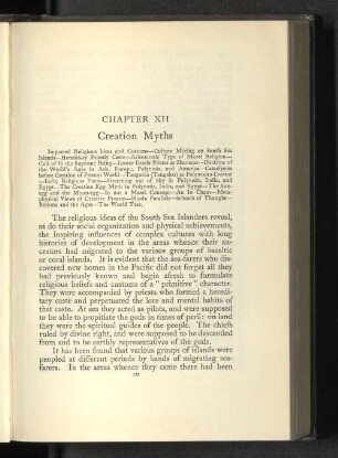 Chapter XII Creation Myths