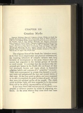 Chapter XII Creation Myths