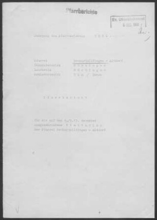 Neckartailfingen-Altdorf: Pfarrbericht 1960
