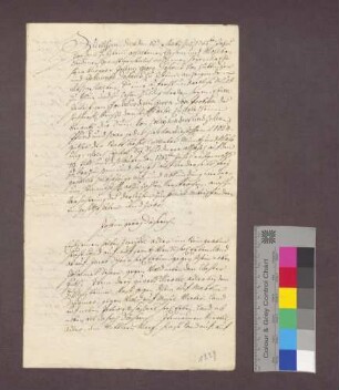 Schuldverschreibung des Johann Georg Döserich (Dösterich) von Istein gegenüber der Basler Dompropstei.