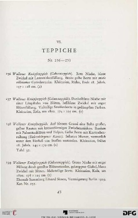 Teppiche (Nr. 236-254)