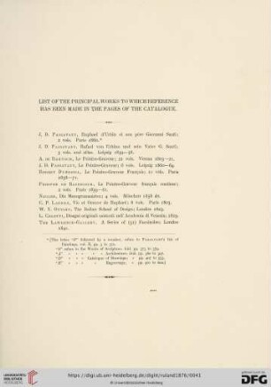 List of the Principal Works to which Reference has been Made in the Pages of the Catalogue