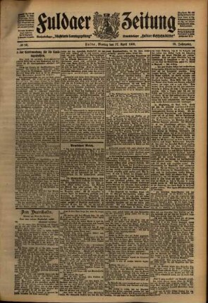 Ausgabe vom Montag, den 27. April 1908.