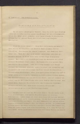 3. Lehrbrief. Das bewusste Leben. Sammlung und Zerstreuung.