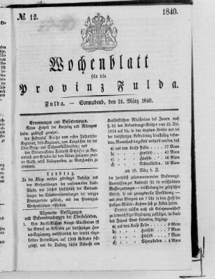 Nr. 12, Ausgabe vom 21. März 1840