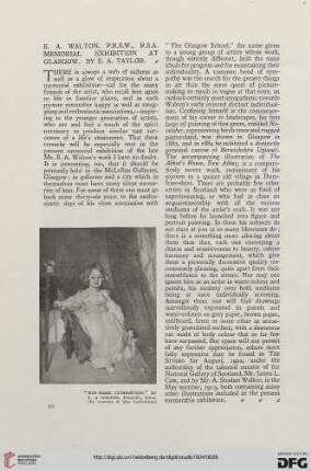 87: E. A. Walton, P.R.S.W., R.S.A. : Memorial exhibition at Glasgow
