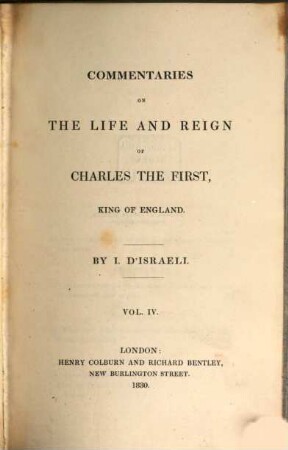 Commentaries on the life and reign of Charles the First, King of England. 4