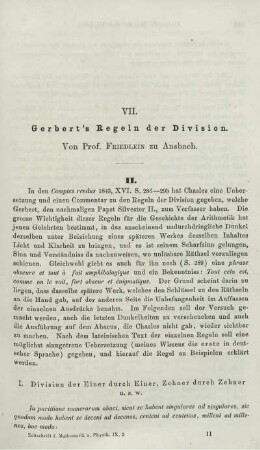 VII. Gebert´s Regeln der Divison.