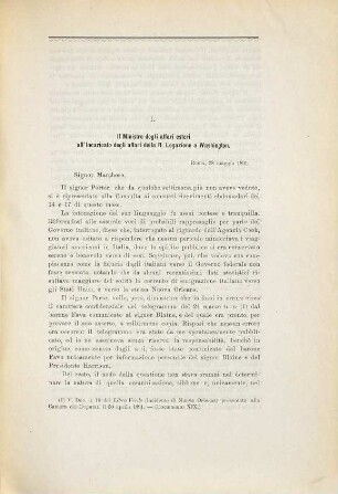 Documenti diplomatici concernenti : Atti Parlamentari. Camera dei Deputati, 50