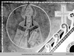 Chorausmalung : Rahmung des Papstthrons: Tondi mit heiligen Päpsten