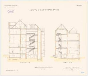 Hörsaal- und Seminargebäude der Universität Göttingen: Querschnitte 1:100