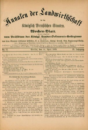 No. 15. Berlin, den 14. April 1869. IX. Jahrgang.