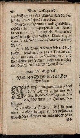 Das IV. Capittel. Von den Schäden oder Geschwüren.