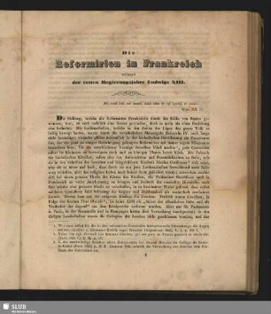 Die Reformirten in Frankreich während der ersten Regierungsjahre Ludwigs XIII.