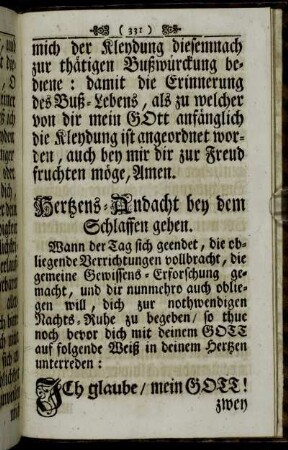 Hertzens-Andacht bey dem Schlaffen gehen.