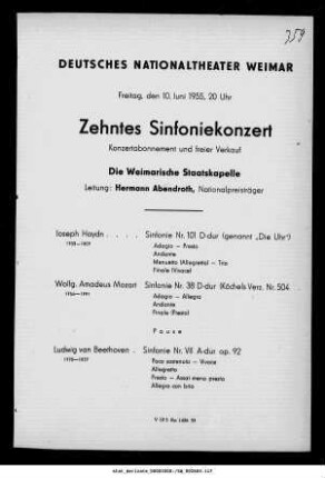 Zehntes Sinfoniekonzert