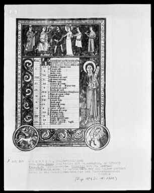 Psalterium mit Kalendarium — Kalendar, Folio 1verso-7recto — Buchseite November, Folio 6verso