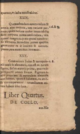 Liber Quartus. De Coelo.