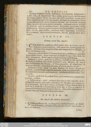 Sectio III. An Angeli sint omninò incorporei.