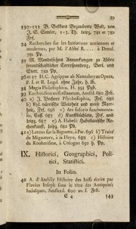 39-58, IX. Historici, Geographici, Politici, Statistici.