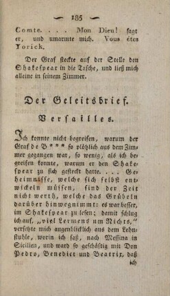 Der Geleitsbrief. Versailles