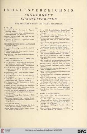 Sonderheft "Kunstliteratur" Dezember 1928