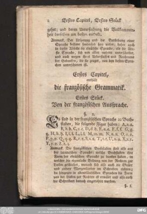 Erstes Stück. Von der französischen Aussprache.