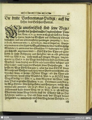 Die dritte Vorbereitungs-Predigt, auff die Lehre des Gesetzes Gottes