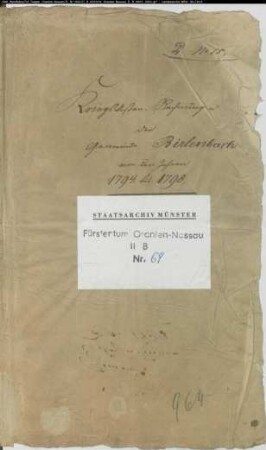 Kriegskostenrechnungen der Gemeinde Birlenbach von den Jahren 1794-1799