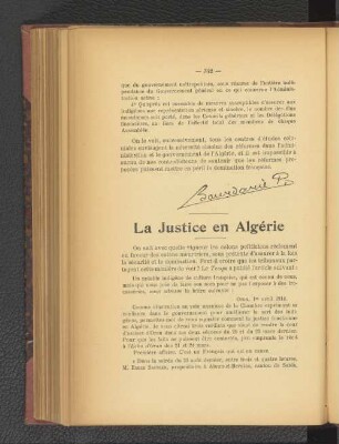 La Justice en Algérie.